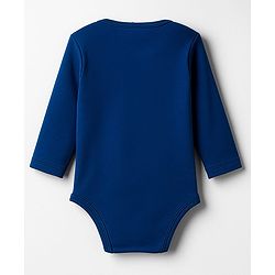 Babyhug 100% Cotton Interlock Knit Full Sleeves Onesie with Bear Print - Navy Blue