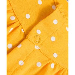 Babyhug 100% Cotton Interlock Knit Full Sleeves Rompers with Polka Dot & Floral Print Pack of 2 - Red & Yellow