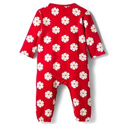 Babyhug 100% Cotton Interlock Knit Full Sleeves Rompers with Polka Dot & Floral Print Pack of 2 - Red & Yellow