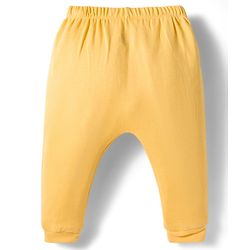 Babyhug 100% Cotton Knit Full Sleeves Printed Onesie With Leggings - Navy Blue & Yellow