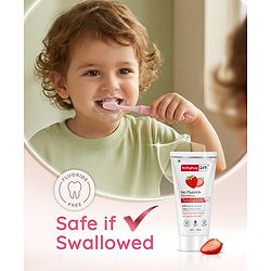 Babyhug Pro Strawberry Fluoride-Free Toothpaste with 100% Natural Ingredients, Xylitol & Calcium   50 g