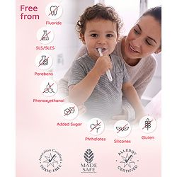 Babyhug Pro Strawberry Fluoride-Free Toothpaste with 100% Natural Ingredients, Xylitol & Calcium   50 g