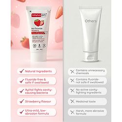 Babyhug Pro Strawberry Fluoride-Free Toothpaste with 100% Natural Ingredients, Xylitol & Calcium   50 g