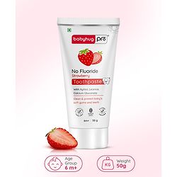 Babyhug Pro Strawberry Fluoride-Free Toothpaste with 100% Natural Ingredients, Xylitol & Calcium   50 g