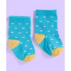 Cute Walk by Babyhug Ankle Length Antibacterial Socks With Stripes Pack Of 3 - Light Blue & White
