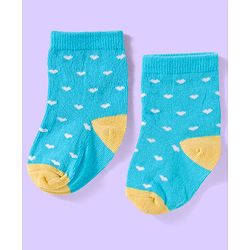Cute Walk by Babyhug Ankle Length Antibacterial Socks With Stripes Pack Of 3 - Light Blue & White