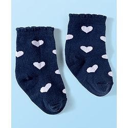 Cute Walk by Babyhug Ankle Length Antibacterial Socks With Stripes & Heart Design Pack Of 3 - Pink & White