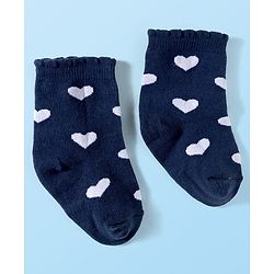 Cute Walk by Babyhug Ankle Length Antibacterial Socks With Stripes & Heart Design Pack Of 3 - Pink & White