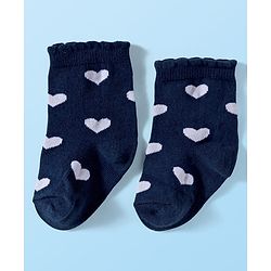 Cute Walk by Babyhug Ankle Length Antibacterial Socks With Stripes & Heart Design Pack Of 3 - Pink & White