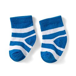 Cute Walk by Babyhug Knit Ankle Length Anti Bacterial Socks with Stripes Design Pack of 3 - Red White & Blue