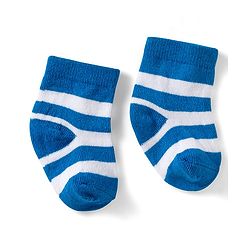 Cute Walk by Babyhug Knit Ankle Length Anti Bacterial Socks with Stripes Design Pack of 3 - Red White & Blue