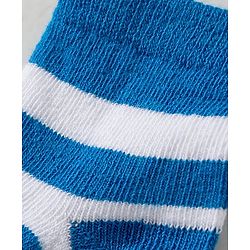 Cute Walk by Babyhug Knit Ankle Length Anti Bacterial Socks with Stripes Design Pack of 3 - Red White & Blue