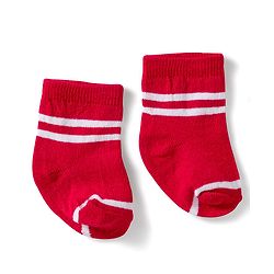 Cute Walk by Babyhug Knit Ankle Length Anti Bacterial Socks with Stripes Design Pack of 3 - Red White & Blue
