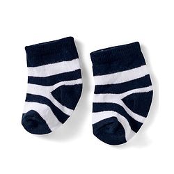 Cute Walk by Babyhug Knit Ankle Length Anti Bacterial Socks with Stripes Design Pack of 3 - Red White & Blue