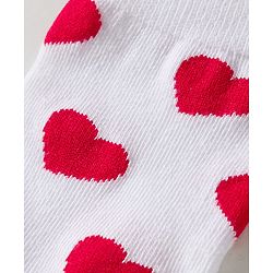 Cute Walk by Babyhug Knit Ankle Length Anti Bacterial Socks with Heart Design Pack of 3 - Red White & Navy Blue