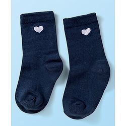 Cute Walk by Babyhug Knit Ankle Length Anti Bacterial Socks with Heart Design Pack of 3 - Red White & Navy Blue
