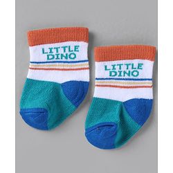 Cute Walk by Babyhug Knit Ankle Length Anti Bacterial Socks with Stripes Design Pack of 3 - White &  Blue
