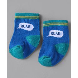 Cute Walk by Babyhug Knit Ankle Length Anti Bacterial Socks with Stripes Design Pack of 3 - White &  Blue