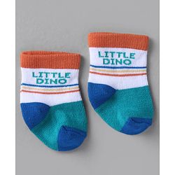 Cute Walk by Babyhug Knit Ankle Length Anti Bacterial Socks with Stripes Design Pack of 3 - White &  Blue