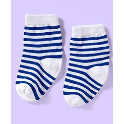 Cute Walk by Babyhug Ankle Length Antibacterial Socks With Stripes Pack Of 3 - White