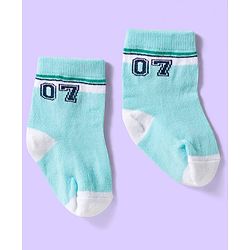 Cute Walk by Babyhug Ankle Length Antibacterial Socks With Stripes Pack Of 3 - White & Aqua