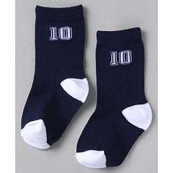 Cute Walk by Babyhug Knit Ankle Length Anti Bacterial Socks with Stripes Design Pack of 3 - White & Navy Blue