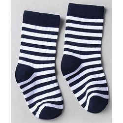 Cute Walk by Babyhug Knit Ankle Length Anti Bacterial Socks with Stripes Design Pack of 3 - White & Navy Blue