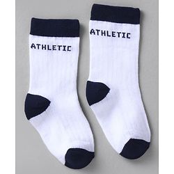 Cute Walk by Babyhug Knit Ankle Length Anti Bacterial Socks with Stripes Design Pack of 3 - White & Navy Blue