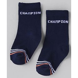 Cute Walk by Babyhug Knit Ankle Length Anti-Bacterical Socks With Stripes & Text Design Pack of 3 - Multicolor