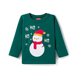 Babyhug Cotton Knit Full Sleeves Night Suit With Penguin Print - Green