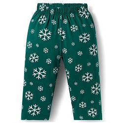 Babyhug Cotton Knit Full Sleeves Night Suit With Penguin Print - Green