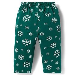 Babyhug Cotton Knit Full Sleeves Night Suit With Penguin Print - Green