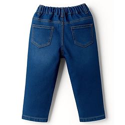 Babyhug Single Jersey Knit Striped Polo T-Shirt & Denim Jeans Set - Multicolor