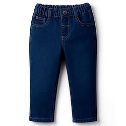 Babyhug Single Jersey Knit Striped Polo T-Shirt & Denim Jeans Set - Multicolor
