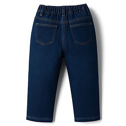 Babyhug Single Jersey Knit Striped Polo T-Shirt & Denim Jeans Set - Multicolor
