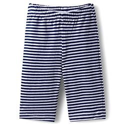 Babyhug Single Jersey Knit Full sleeves Front Open Co-Ord T-Shirt and Lounge Pant Set with Stripes - Navy Blue & White