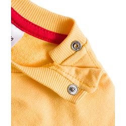 Babyhug Disney Terry Knit Full Sleeves Sweatshirt & Trackpant Set with Winnie the Pooh Graphic and Sherpa Sleeves Detailing -  Yellow