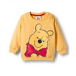 Babyhug Disney Terry Knit Full Sleeves Sweatshirt & Trackpant Set with Winnie the Pooh Graphic and Sherpa Sleeves Detailing -  Yellow