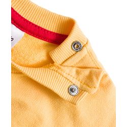 Babyhug Disney Terry Knit Full Sleeves Sweatshirt & Trackpant Set with Winnie the Pooh Graphic and Sherpa Sleeves Detailing -  Yellow