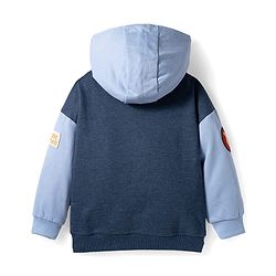 Babyhug Disney Terry Knit Full Sleeves Hooded Sweatshirt & Lounge Pant Set With Winnie The Pooh Graphics - Navy Blue