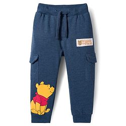 Babyhug Disney Terry Knit Full Sleeves Hooded Sweatshirt & Lounge Pant Set With Winnie The Pooh Graphics - Navy Blue