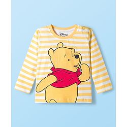 Babyhug Disney Single Jersey Knit  Full Sleeves T-Shirt with Winnie & Friends Graphic and Badge Detailing Pack of 2 - Yellow  & Orange