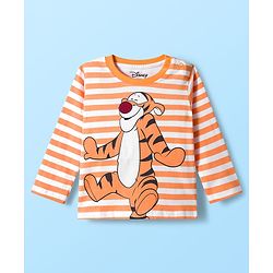 Babyhug Disney Single Jersey Knit  Full Sleeves T-Shirt with Winnie & Friends Graphic and Badge Detailing Pack of 2 - Yellow  & Orange