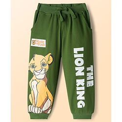 Babyhug Disney Terry Knit Track Pants with The Lion King Graphic Pack of 2 - White & Green