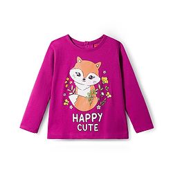 Babyhug Cotton Knit Full Sleeves Night Suit With Animal & Floral Print - Purple