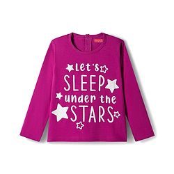 Babyhug Cotton Knit Full Sleeves Night Suit With Text Print - Pink