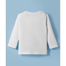Babyhug 100% Cotton Knit Full Sleeves T-Shirt with Animal Print - White