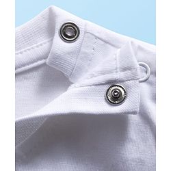 Babyhug 100% Cotton Knit Full Sleeves T-Shirt With Dino Print - White