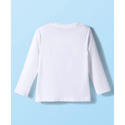 Babyhug 100% Cotton Knit Full Sleeves T-Shirt With Dino Print - White
