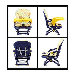 Babyhug 2 in 1 Kids Feeding Chair & Booster Chair with Removable Tray & Seat Cushion - Yellow| Adjustable Height| Safety Harness| Foldable Legs| Non Slip Base| Easy to Clean| Durable Built